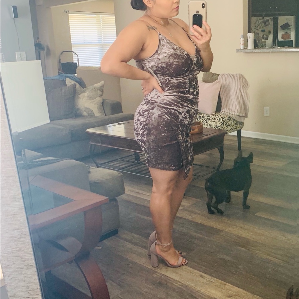 Crushed velvet dress